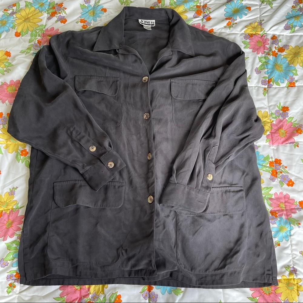 Silk button up